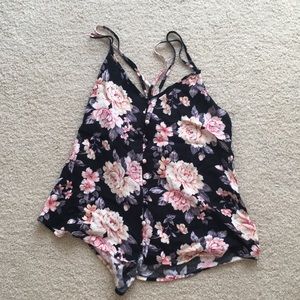 American Eagle floral flowy tank